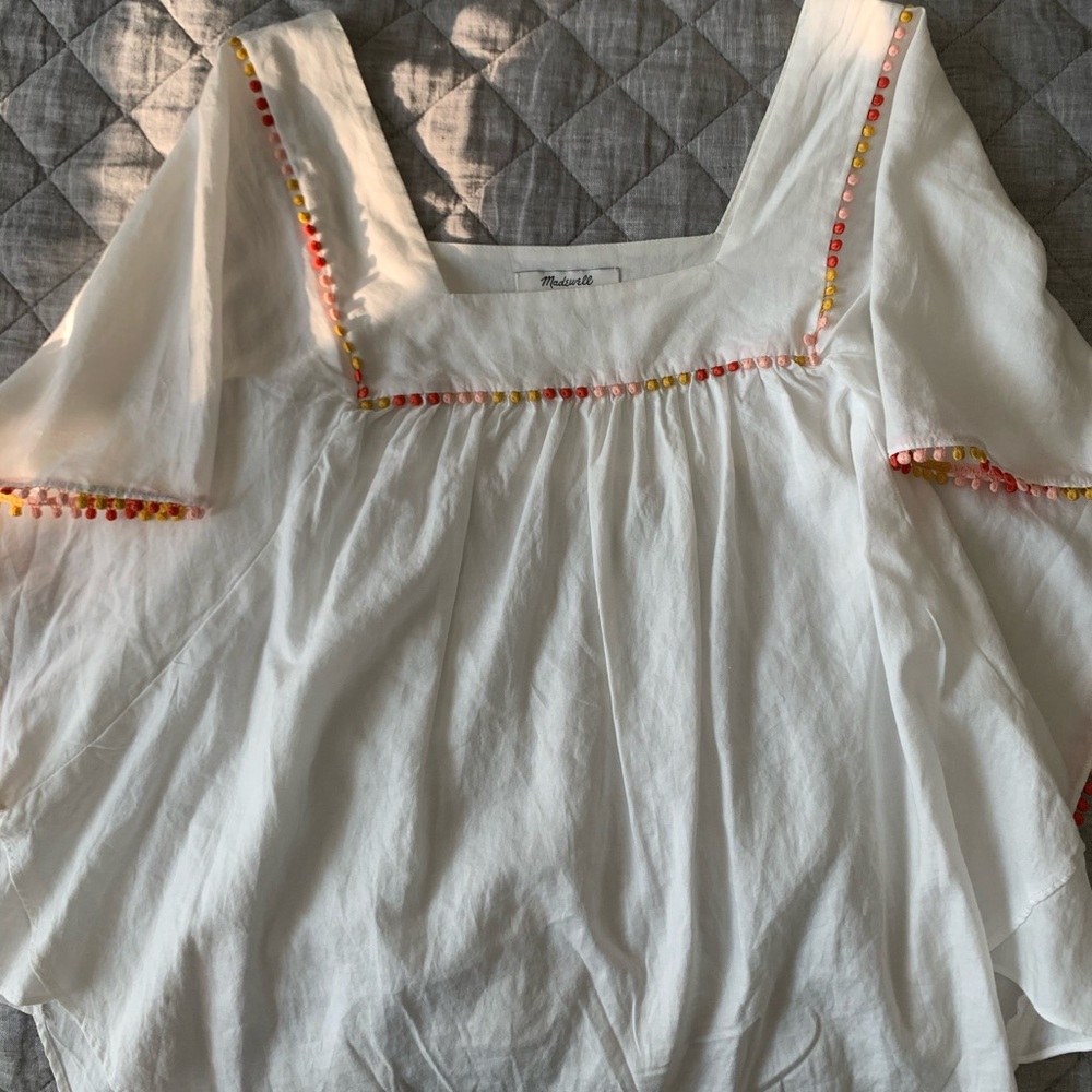 Madewell Top with rainbow detail